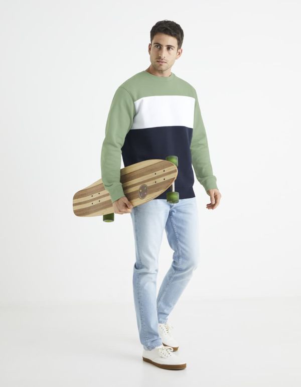 Sweat col rond en coton mélangé