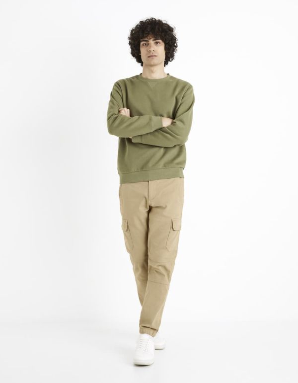 Sweat col rond - kaki