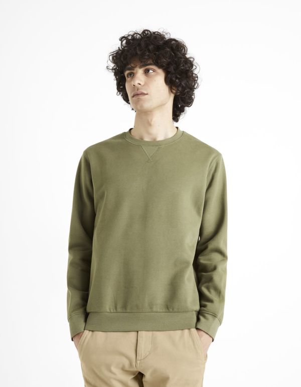 Sweat col rond - kaki