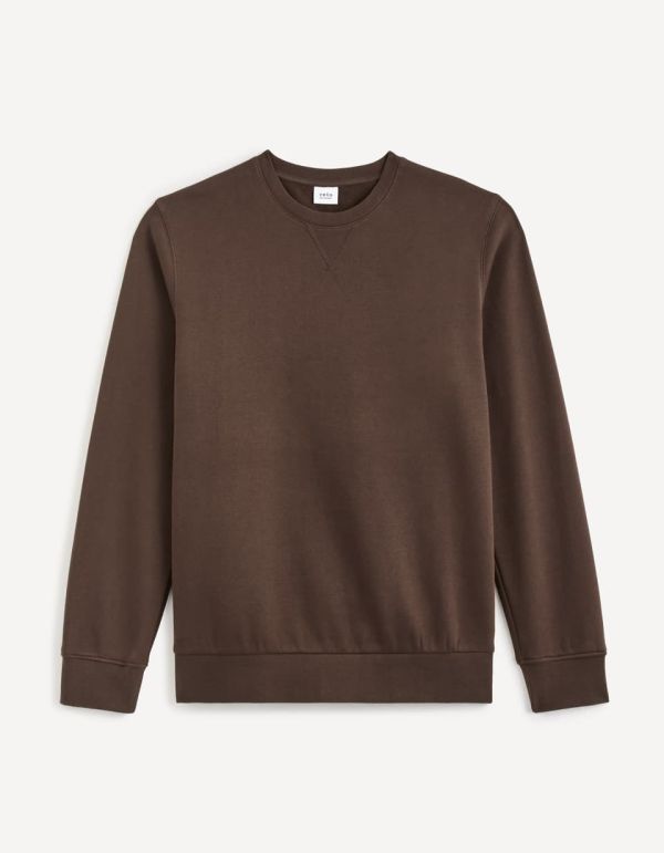 Sweat col rond - marron
