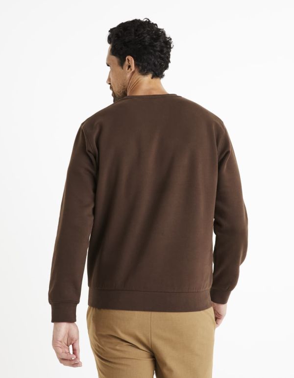 Sweat col rond - marron