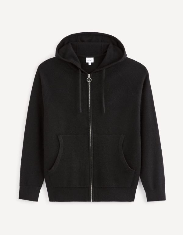 Sweat maille capuche zippé