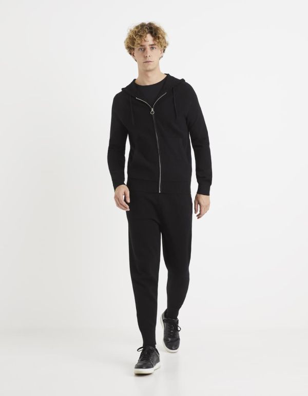 Sweat maille capuche zippé