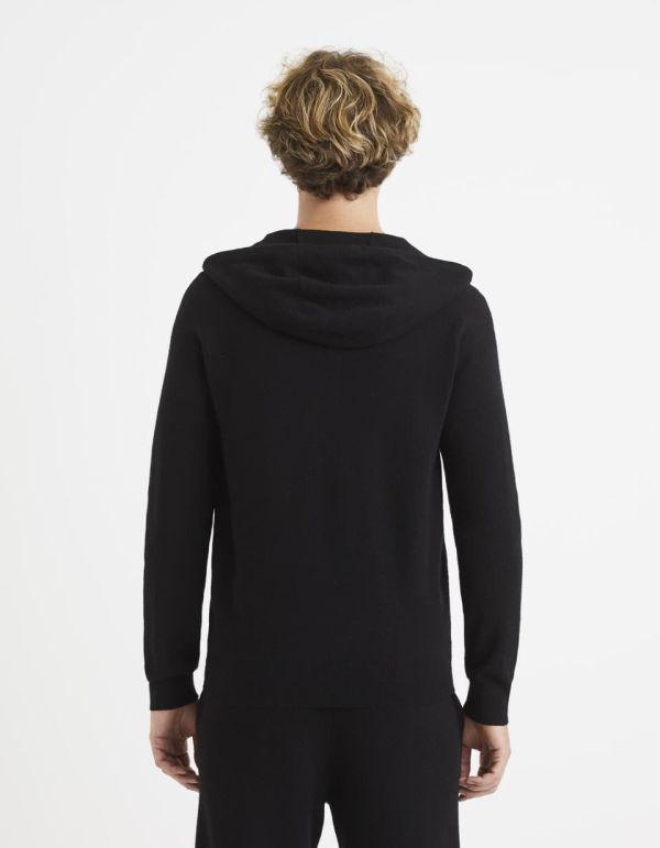 Sweat maille capuche zippé