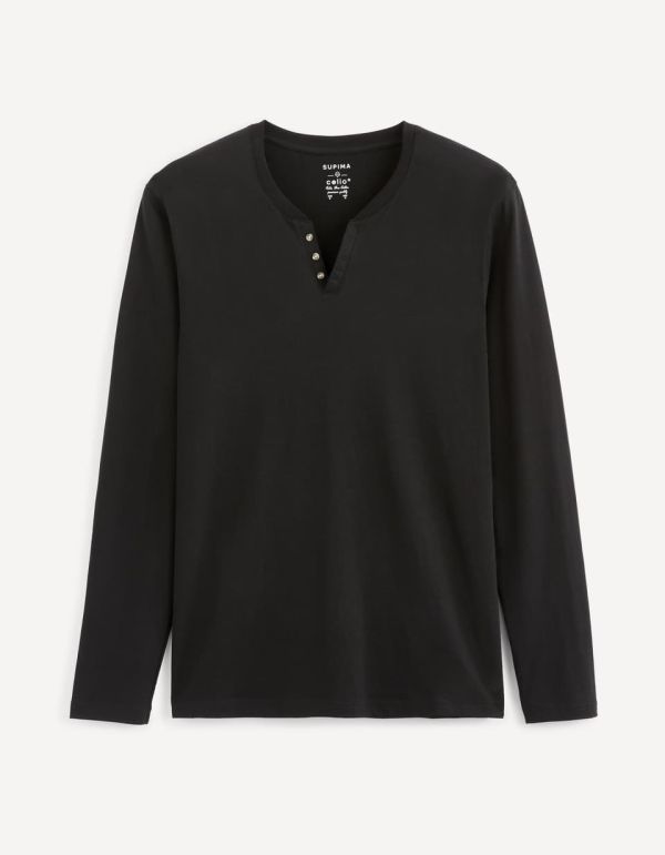 T-shirt 100% coton col tunisien