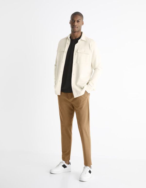 T-shirt col henley 100% lin