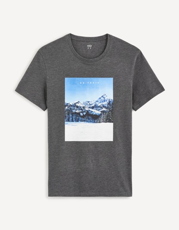 T-shirt col rond 100% coton - anthracite