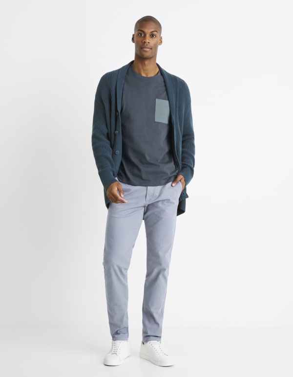 T-shirt col rond 100% coton - bleu