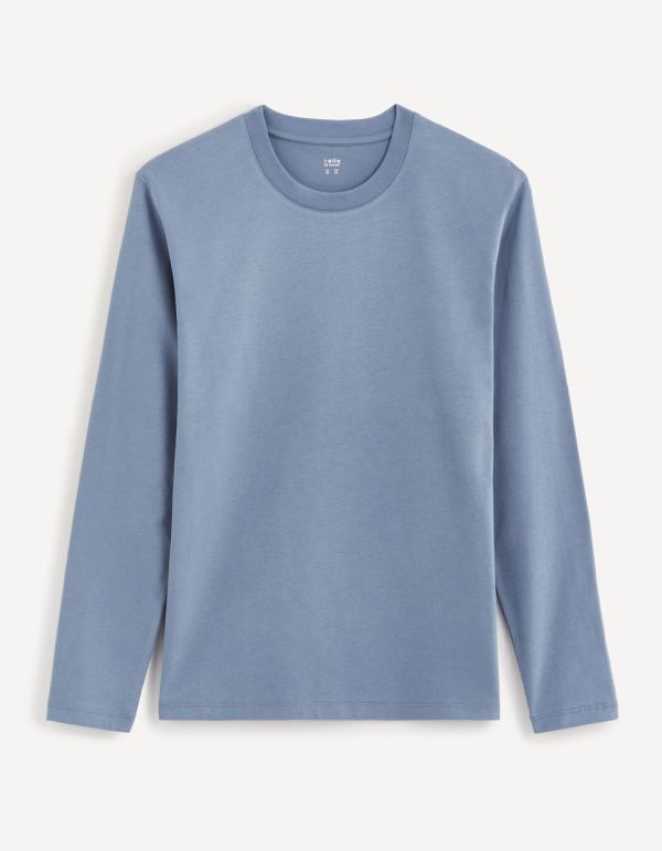 T-shirt col rond 100% coton - bleu