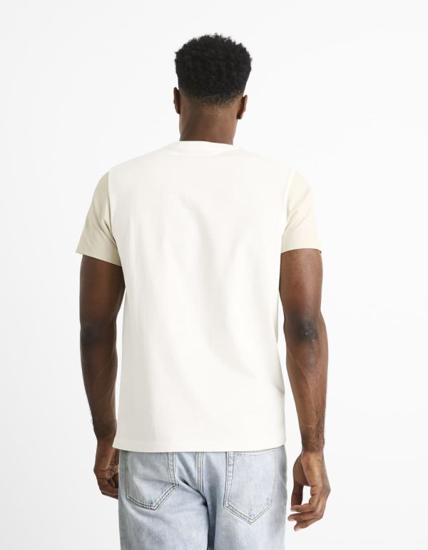 T-shirt col rond 100% coton - ecru