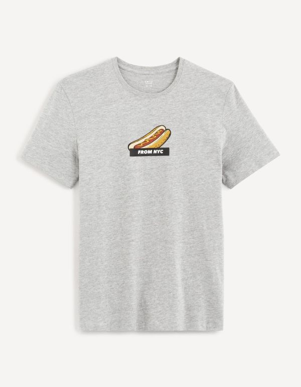 T-shirt col rond 100% coton - gris