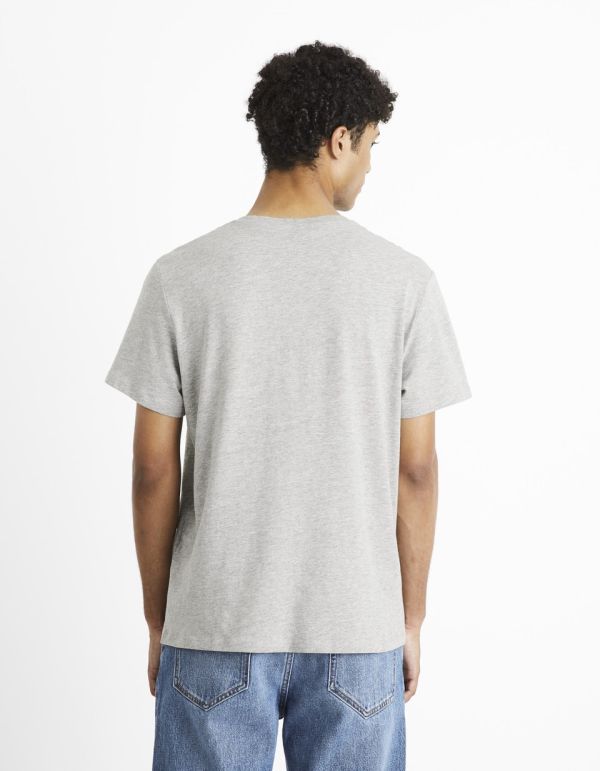 T-shirt col rond 100% coton - gris