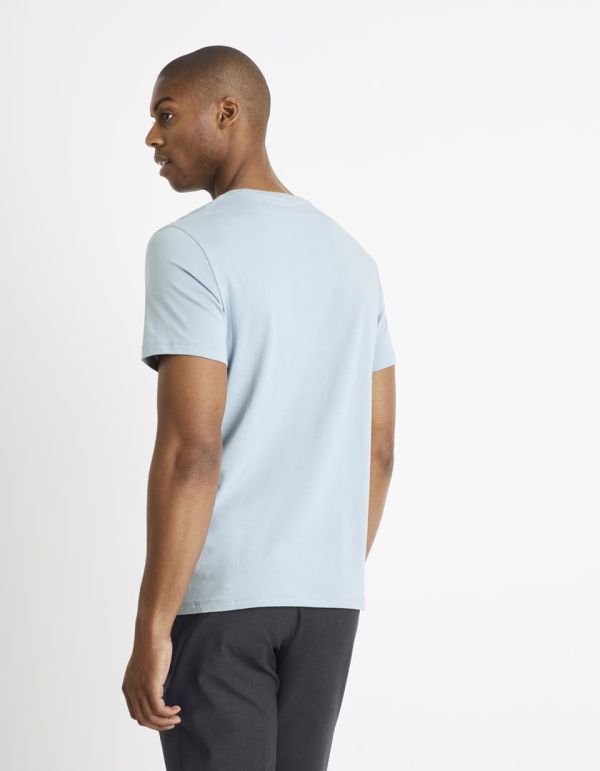 T-shirt col rond 100% coton japon - bleu