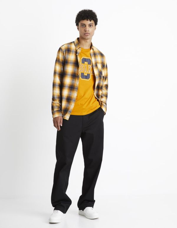 T-shirt col rond 100% coton - jaune