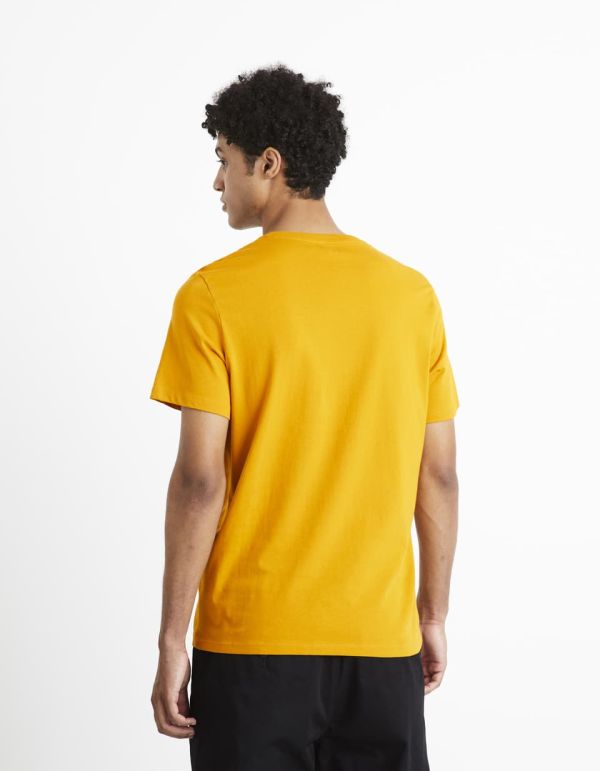 T-shirt col rond 100% coton - jaune