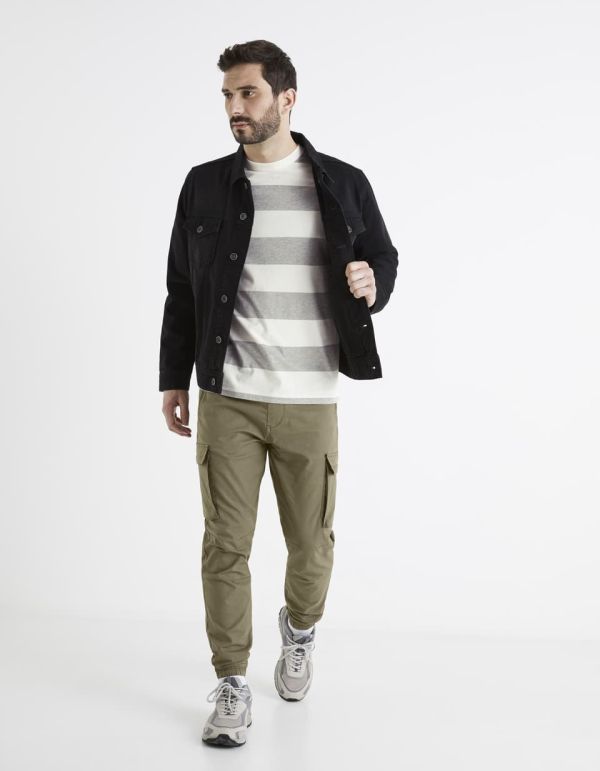 T-shirt col rond 100% coton marinière