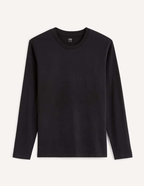 T-shirt col rond 100% coton - noir