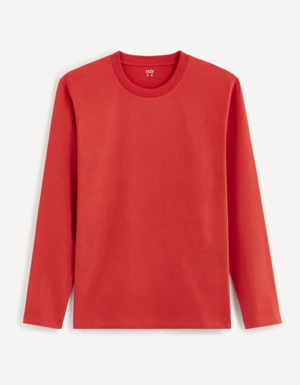 T-shirt col rond 100% coton - rouge