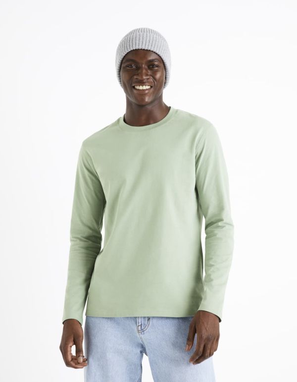 T-shirt col rond 100% coton - vert