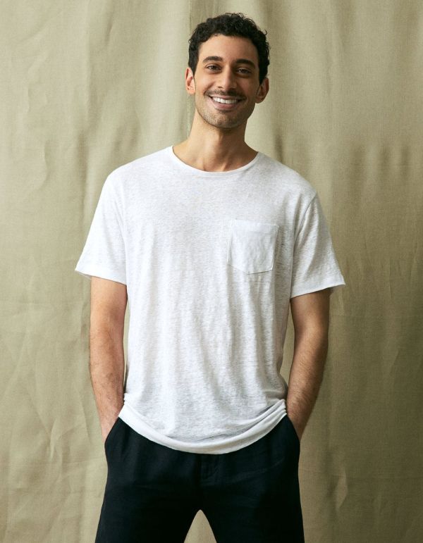 T-shirt col rond 100% lin