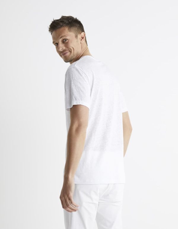 T-shirt col rond 100% lin