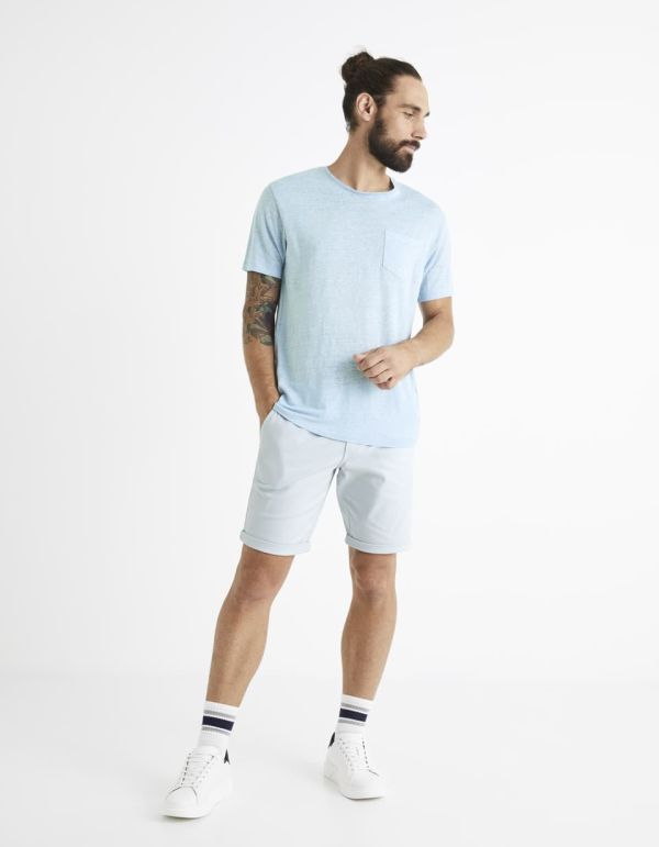 T-shirt col rond 100% lin