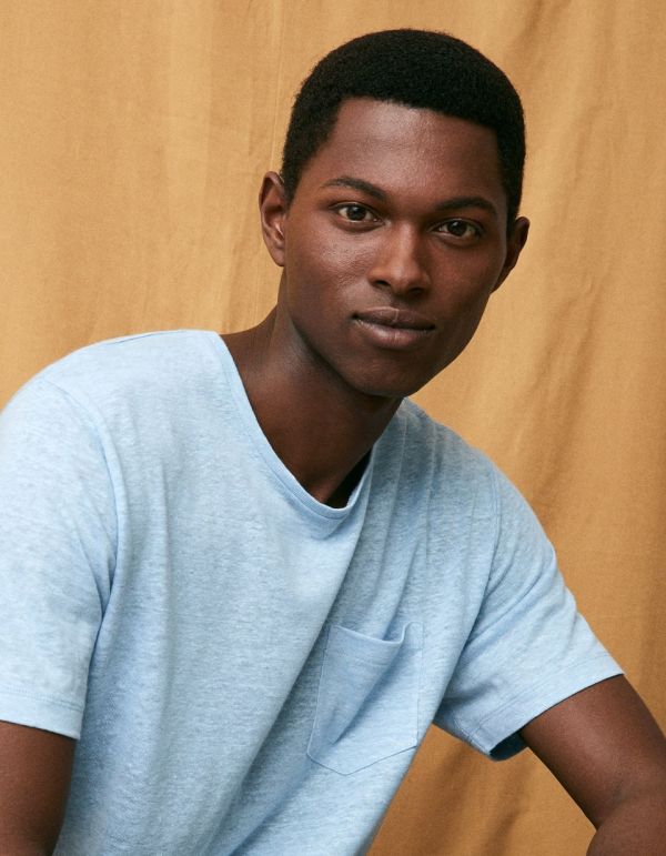 T-shirt col rond 100% lin