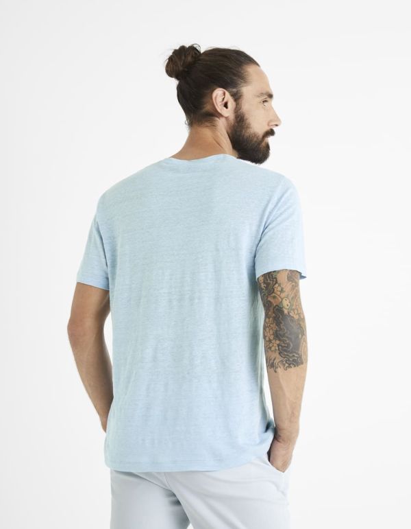 T-shirt col rond 100% lin