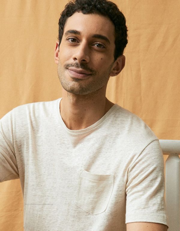 T-shirt col rond 100% lin