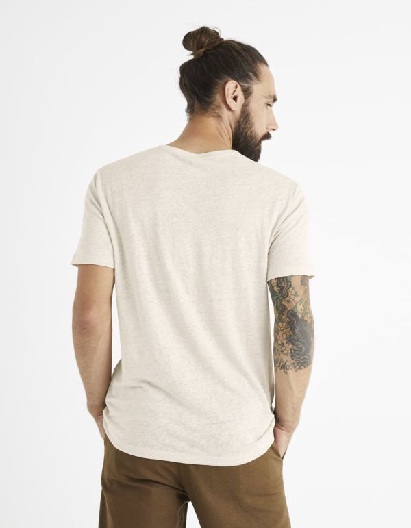 T-shirt col rond 100% lin