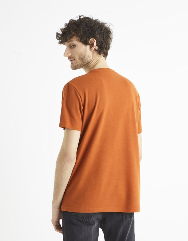 T-shirt col rond en coton mélangé