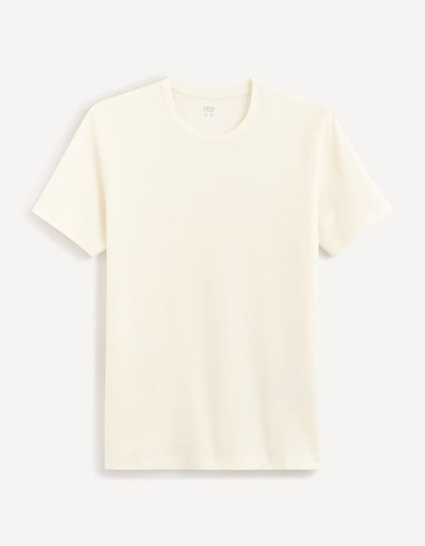 T-shirt col rond en coton mélangé