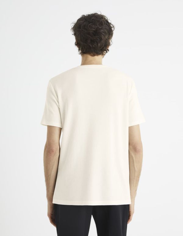 T-shirt col rond en coton mélangé