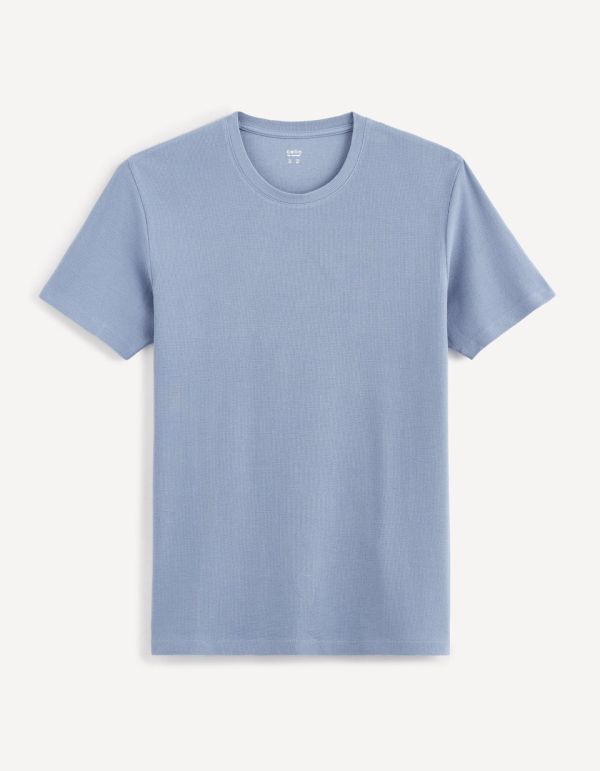 T-shirt col rond en coton mélangé