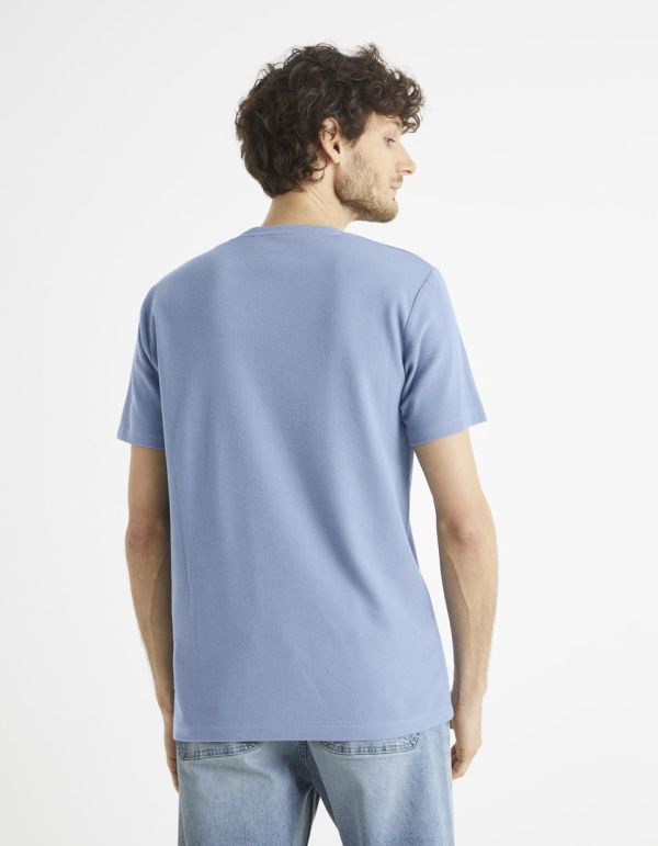 T-shirt col rond en coton mélangé