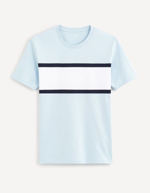 T-shirt col rond en coton mélangé