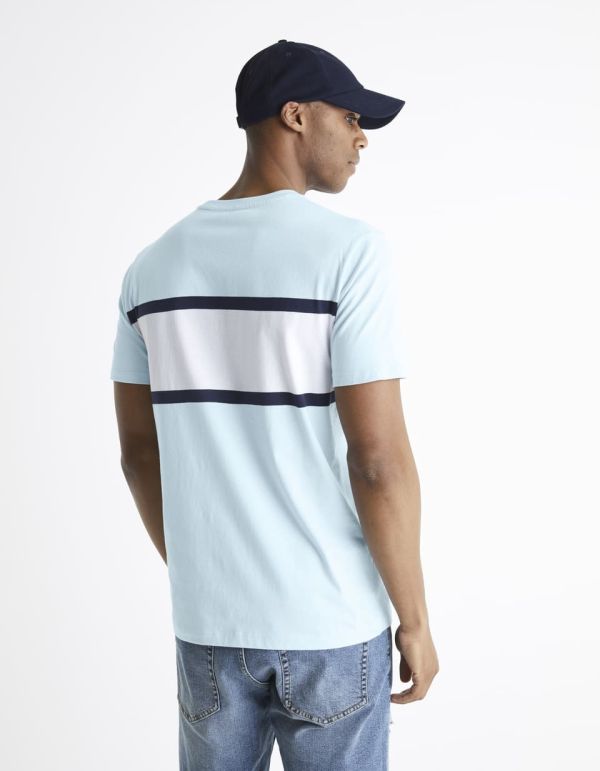 T-shirt col rond en coton mélangé