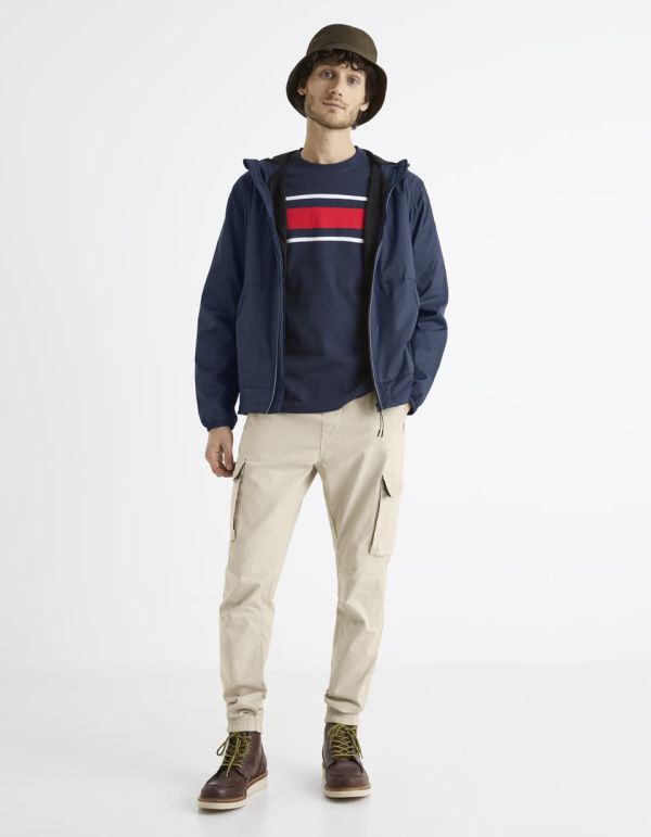 T-shirt col rond en coton mélangé