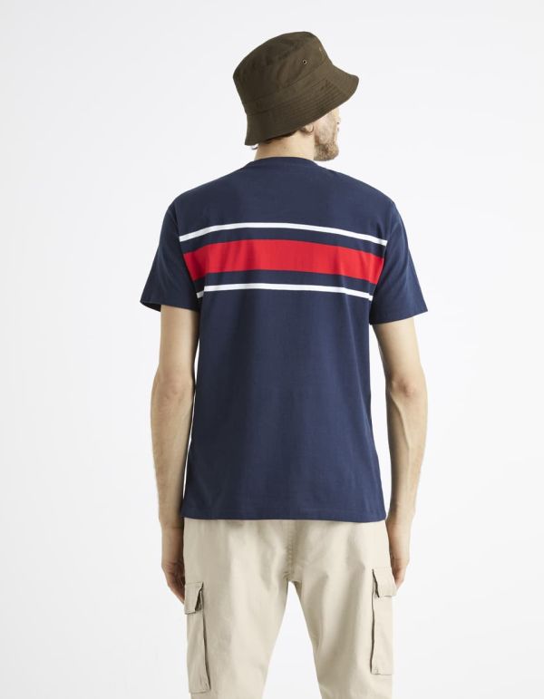 T-shirt col rond en coton mélangé