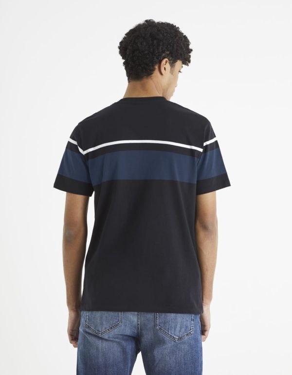 T-shirt col rond en coton mélangé