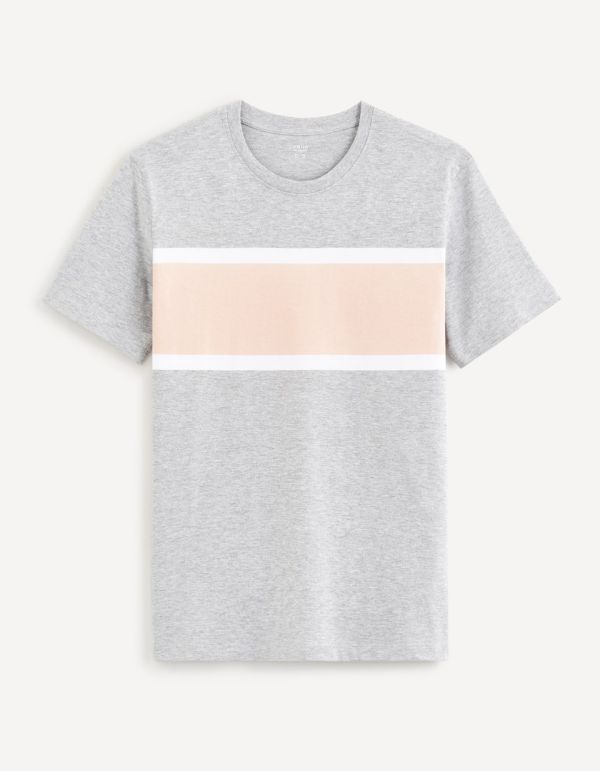 T-shirt col rond en coton mélangé