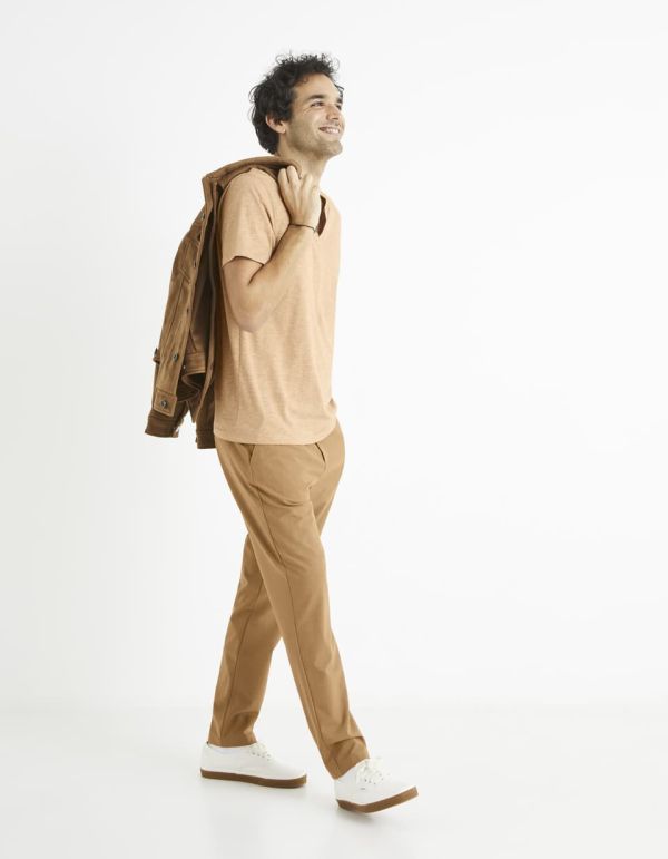 T-shirt col tunisien 100% coton