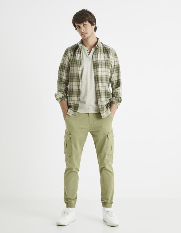 T-shirt col tunisien 100% coton