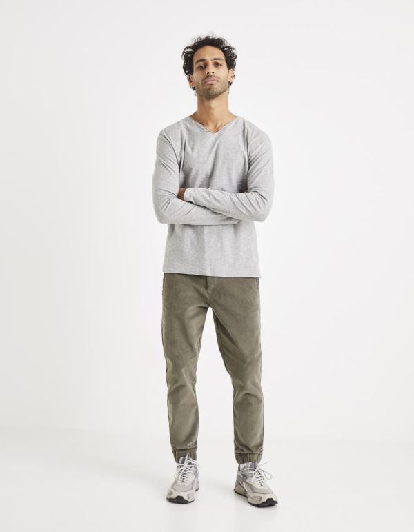 T-shirt col tunisien 100% coton