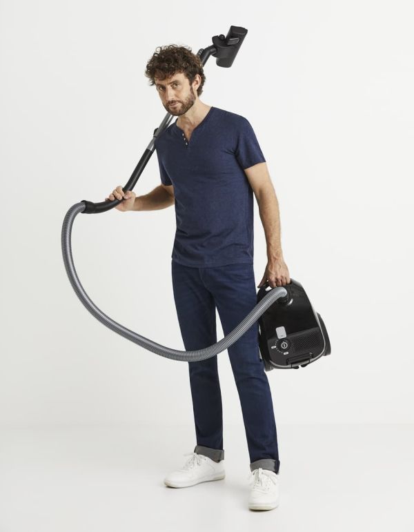 T-shirt col tunisien 100% coton