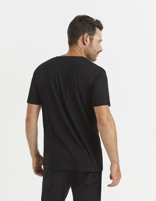 T-shirt col tunisien 100% coton