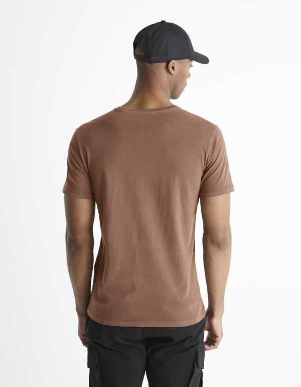 T-shirt col V 100% coton