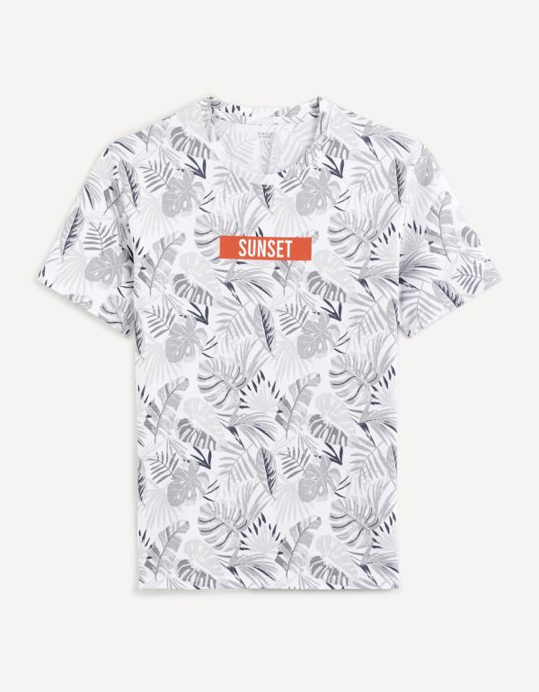 T-shirt straight col rond 100% coton