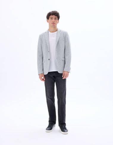Blazer slim armuré stretch - gris