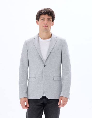 Blazer slim armuré stretch - gris